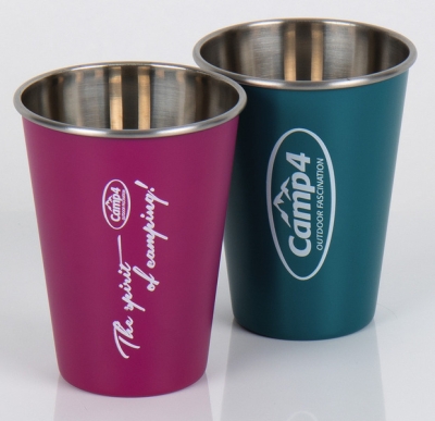 Stainless Steel Cup Young in set of 2 Berry & Petrol