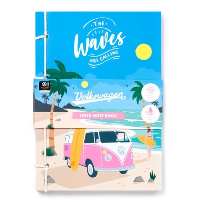 Waves Are Calling Volkswagen VW T1 Camper Bus Stone Paper A5 Notebook