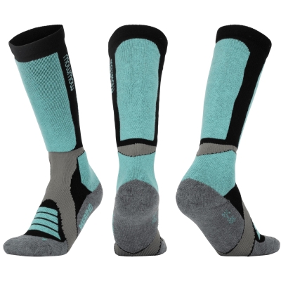 MowMow Woolf Merino Snow Socks Size 35-38 Aqua/Black/Dark Grey