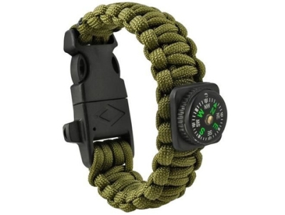 Survival Bracelet with Accessories Green