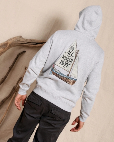 Saltrock Lost Ships Mens Pop Hoodie Grey