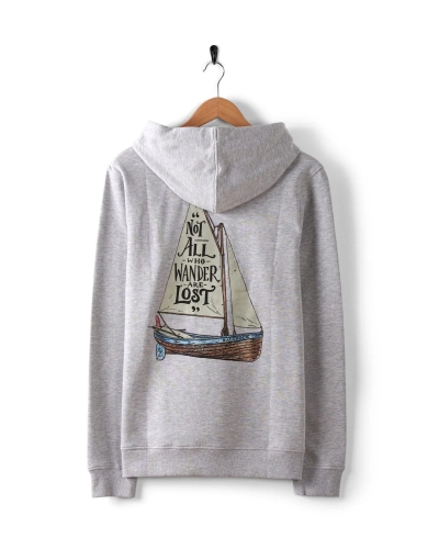 Saltrock Lost Ships Mens Pop Hoodie Grey