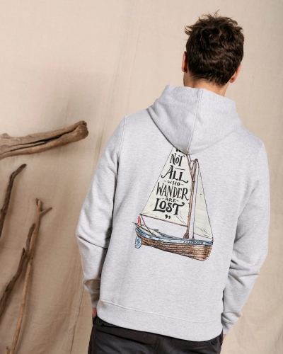 Saltrock Lost Ships Mens Pop Hoodie Grey