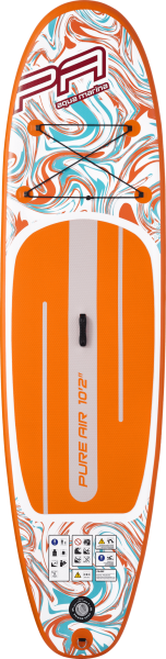 Pure Air All-Round iSUP Coast 10'2" with adjustable aluminum 3T paddle and safety leash (Orange)