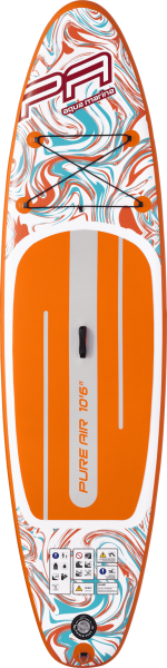 Pure Air All-Round iSUP Coast 10'6" with adjustable aluminum 3T paddle and safety leash (Orange)