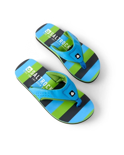 Saltrock Striped Mens Flip Flops Blue