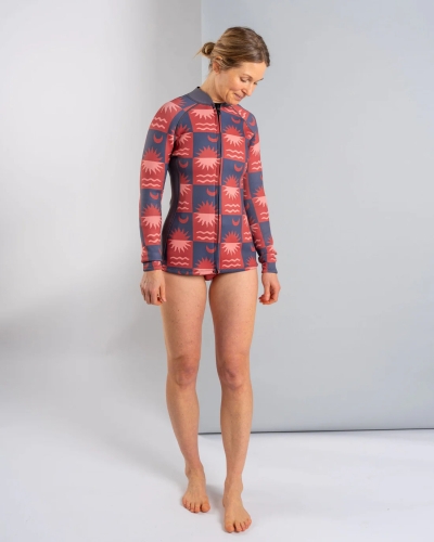 Saltrock Equinox Womens Wetsuit Jacket Dark Grey/Orange
