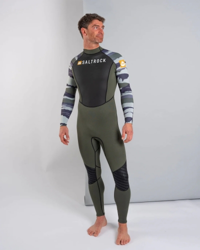Saltrock Camo Stripe 3/2 Full Wetsuit Green