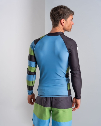 Saltrock Striped Mens Long Sleeve Rashvest Blue