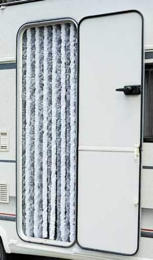 Fleece Curtain For Campers and Caravans 56x205cm Grey/Black