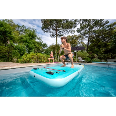 Aqua Marina Peace Summer Vacation Inflatable Fitness Mat with Carry Strap