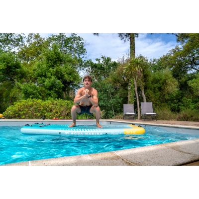 Aqua Marina Peace Summer Vacation Inflatable Fitness Mat with Carry Strap