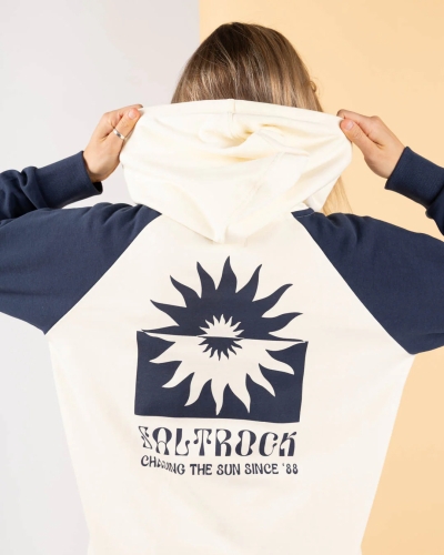 Hanorac cu fermoar Saltrock Roots Crem