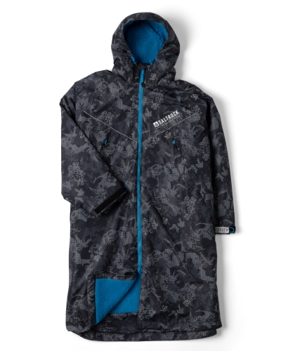 Водоустойчиво унисекс пончо яке роба Saltrock Digi Camo в черно/синьо