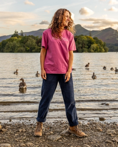 Tricou pentru femei Saltrock Vista cu mânecă scurtă supradimensionat roz închis