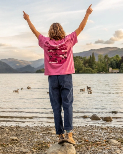 Tricou pentru femei Saltrock Vista cu mânecă scurtă supradimensionat roz închis