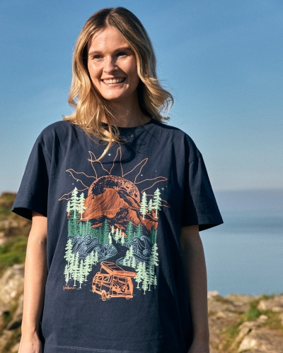 Saltrock Open Road Womens Oversized Short Sleeve T-Shirt Blue