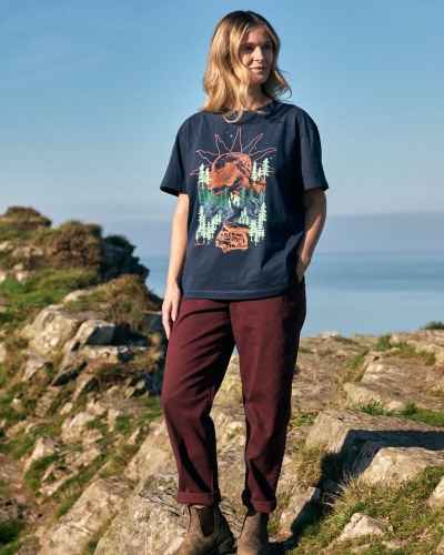 Saltrock Open Road Womens Oversized Short Sleeve T-Shirt Blue