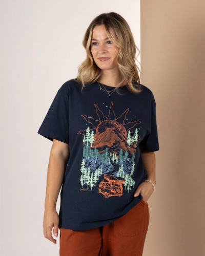 Saltrock Open Road Womens Oversized Short Sleeve T-Shirt Blue