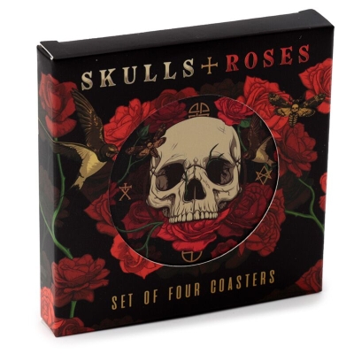 Комплект от 4 коркови подложки Skulls and Roses