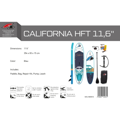 F2 California HFT 11'6 SUP Blau