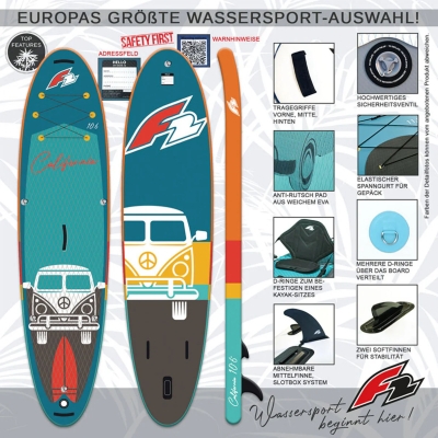 F2 California HFT 11'6" SUP Turquoise 