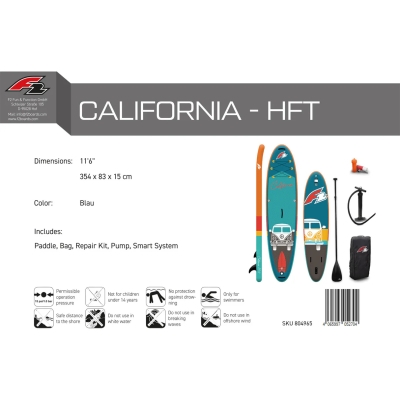 F2 California HFT 11'6" SUP Turquoise 