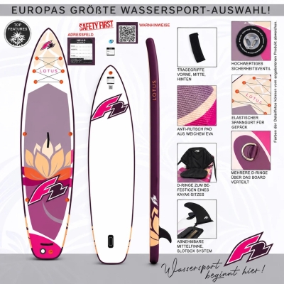 Стендъп падъл борд F2 Lotus 10'2" Multiset SUP лила