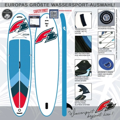 Стендъп падъл борд F2 Ocean LTD 11'5" червен без аксесоари