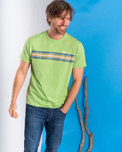 Tricou albastru cu mânecă scurtă pentru bărbați Saltrock Classic Stripe